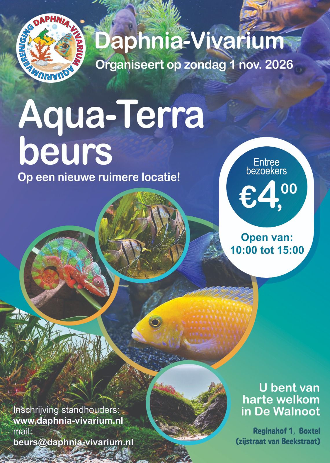 Affiche Aqua-Terra beurs Daphnia-Vivarium 2026