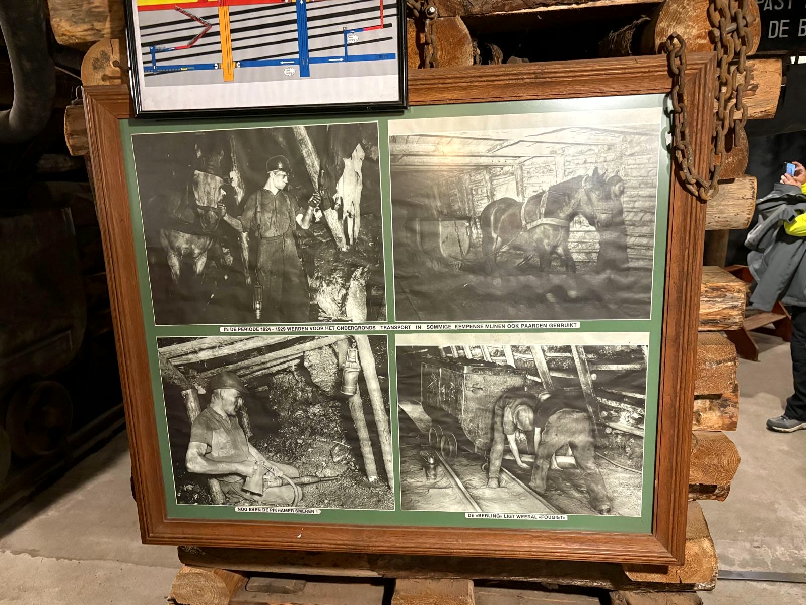 Foto's van het werk in de mijn