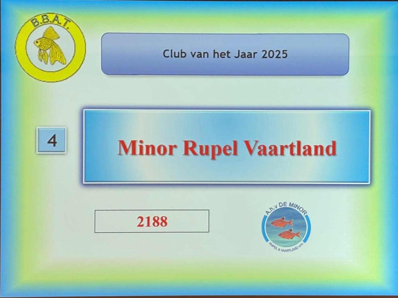 De Minor Rupel-Vaartland op de vierde plaats, met 2188 punten