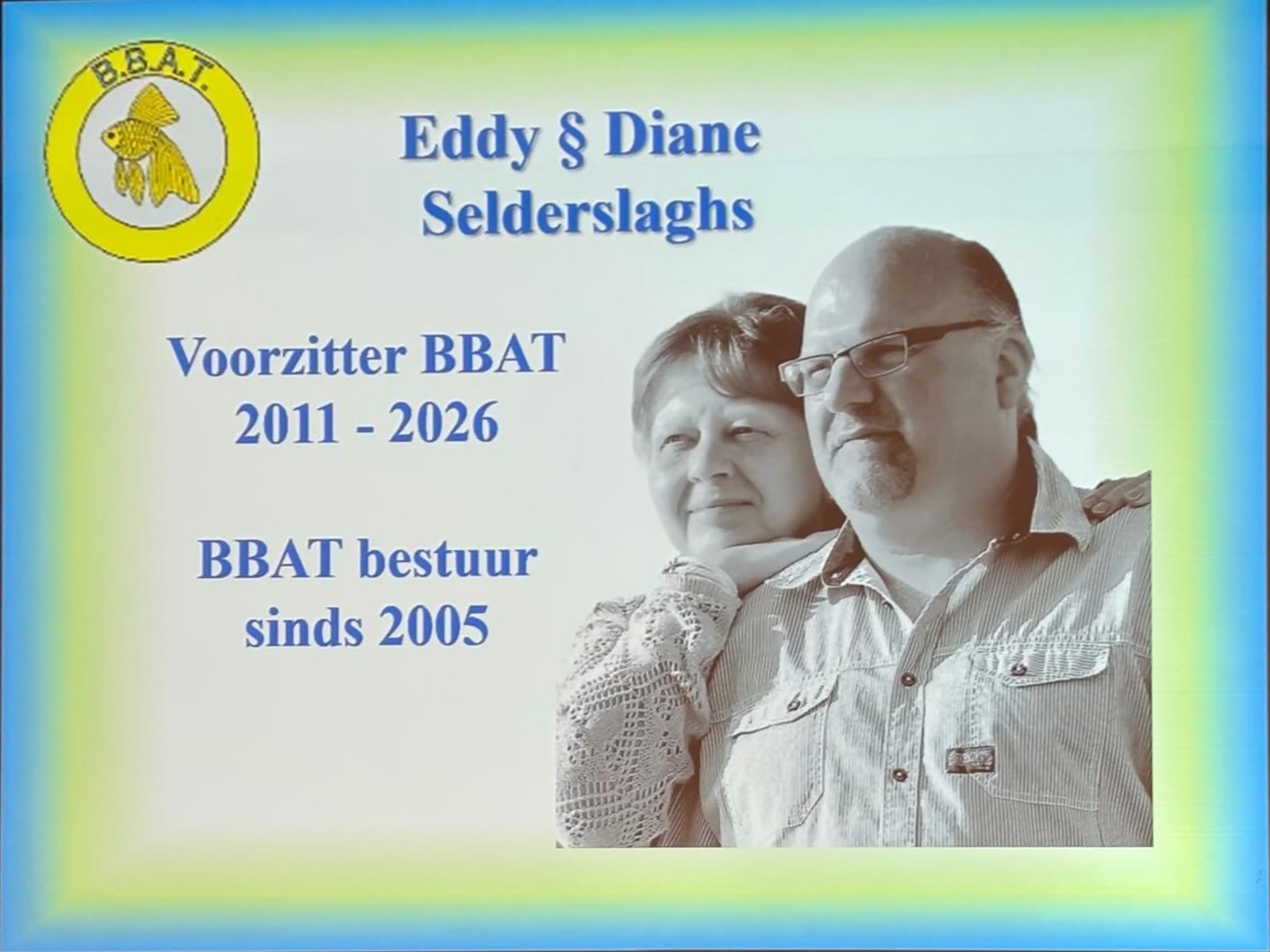 Eddy en Diane Selderslaghs: Eddy was voorzitter van de BBAT van 2011 tot 2026