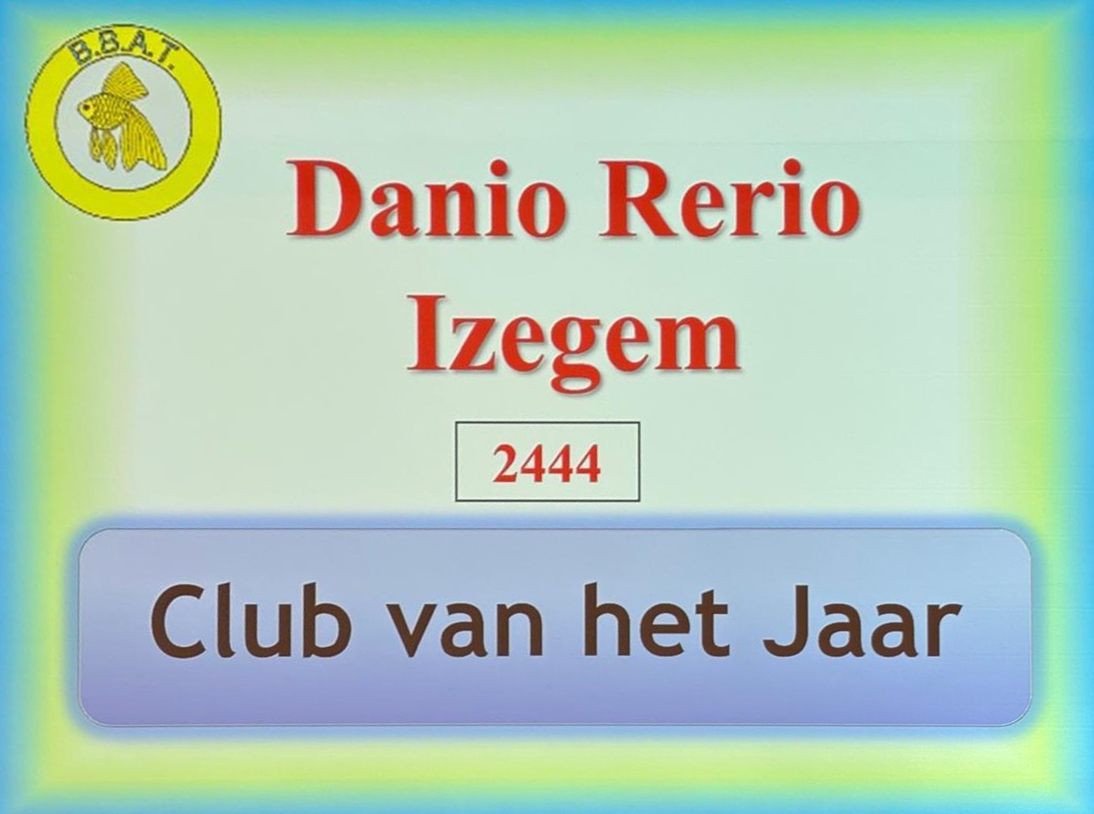 Danio Rerio Izegem is Club van het jaar 2025