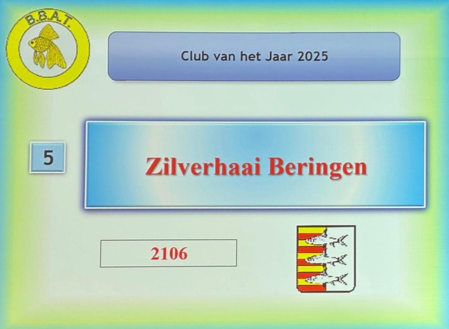 Zilverhaai Beringen op de vijfde plaats